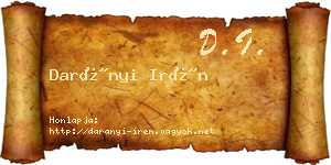 Darányi Irén névjegykártya